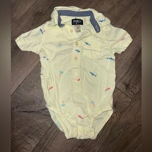 OshKosh B'gosh Cream Baby Shirt with Shark Accents